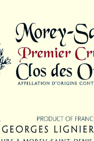 Georges Lignier - 2012 Morey Saint Denis 1er Cru Clos des Ormes