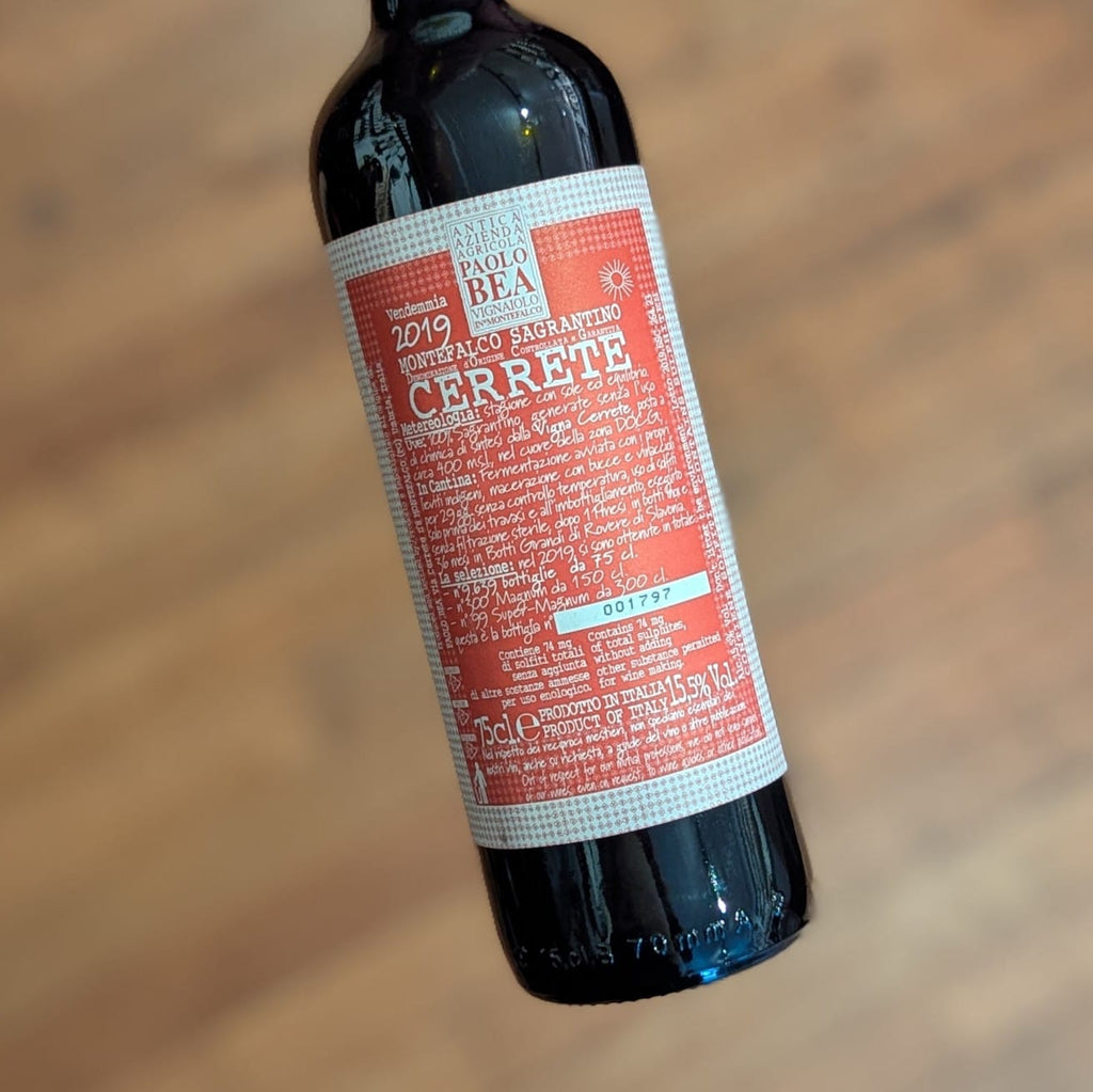 Paolo Bea Montefalco Sagrantino Vigna Cerrete 2019 Italy-Umbria-Red MCF Rare Wine - MCF Rare Wine